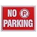 IIT No Parking Sign 9 x 12 Inch - 4 Pack, White and Red