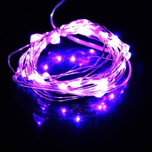 Amerlight TM 30 Micro LED String Light Purple Color Battery Operated Silver Wire With Timer Function for Party Wedding Christma Xmas Decoration 3M/10ft
