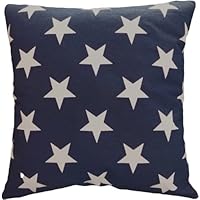 Decorative Printed Star Floral Throw Pillow Cover 18' Navy