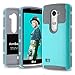 LG Tribute 2 Case,LG C40 Case,LG Leon / LS665/ Destiny L21G / Power L22C / Risio Case,AnnBay High Impact 2in1 Hybrid Dual Layer Armor Heavy Duty Cover Hard Case+Soft TPU Case (Mint/Gray)