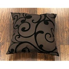 Cocktailkissen Dekokissen Ornament braun mit schwarz