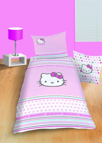 CTI 039552 Bettw&auml;sche Hello Kitty Pretty / Biber / 135 x 200 + 80 x 80 cm Preisvergleich