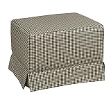 Gingham Ottoman- Black