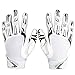 Pure Athlete Football Receiver Gloves â€“ Elite-Stick Silicone Gripping Technology â€“ Adult Sizes (White, Large)