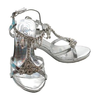 Silver Dress Shoes  Girls on Girls Silver Drape Rhinestone Dress Shoe 9 4  Forever Link  Shoes