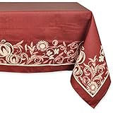 DII Machine Washable, Dinner and Holiday Tablecloth 52 x 70", Harvest Day, Wine, Seats 4 to 6 people