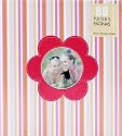 Pinnacle Frames and Accents Striped 80 Page Magnetic Photo Album with Flower Frame Front