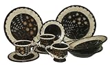 16pc DINNER SET,DINNERWARE SET BLACK EXSPOTICA DECOR