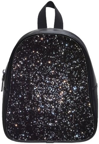 Galaxy Space Universe PU Leather White/Black School Bag (Small) For Kids
