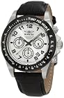 Invicta Men's 10708 Speedway Chronograph Silver Dial Black Leather Watch