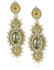 Miguel Ases Soft Pewter Crystal Centered Earrings