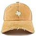 Trendy Apparel Shop Texas State Map Embroidered Frayed Bill Trucker Mesh Back Cap - Gold