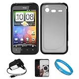 Durable Crystal Hard Case Cover with Black Rubberized TPU Silicone Skin Edg ....