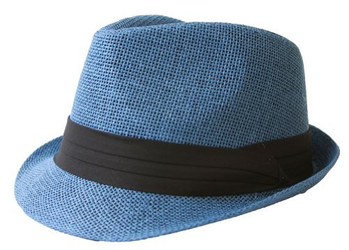 Co. Tweed Classic Cuban Style Fedora Fashion Cap Hat, Navy
