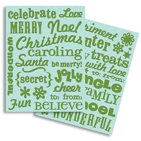 K&Company Brenda Walton Die-Cut Stickers, Peppermint Twist Glitter Words