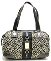 Tommy Hilfiger Logo Satchel / Handbag in Brown; Blue Stripe