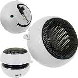 KC-Electronics High Quality 3.5 mm Basebuddy White Rechargeable Mp3 and Phone Capsule Speakers For Apple iPhone 3, 3GS, 4, 4S, iPad, iPad 2, iPod Shuffle, Nano, Classic, Touch 3, Touch 4