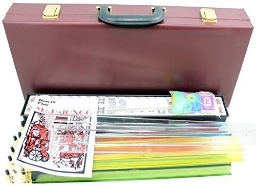 4 Pushers and Brand New Complete American Mahjong Set in Red Case, 166 Tiles(Mah Jong mah Jongg Mahjongg)