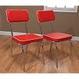 Target Marketing Systems Retro Dining Chair (set of 2), Red