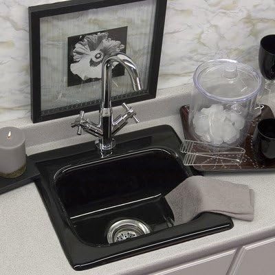 Advantage Series 16.5" x 15.5" Berkeley Rectangular Self Rimming Prep Bar Sink Finish: Black, Faucet Drillings: 3 Holes - 4" Centers