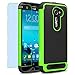 Asus Zenfone 2E Case, INNOVAA Smart Grid Defender Armor Case W/ Free Screen Protector & Touch Screen Stylus Pen - Black/Green