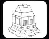 Decorated Mouse Pad with "black and white", dwelling, monastery, architecture, Asia, monument, building, Burma, house