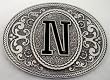 MONOGRAM LETTER "N" ENAMEL BELT BUCKLE