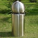 STUNNING COLUMN & SPHERE WATER FEATURE SELF CONTAINED WITH LED LIGHT (GRADE 304 STAINLESS STEEL)