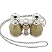 OPO Opera Theater Horse Racing Glasses Binocular Telescope Chain Necklace (Gold with Silver Trim) 4x30