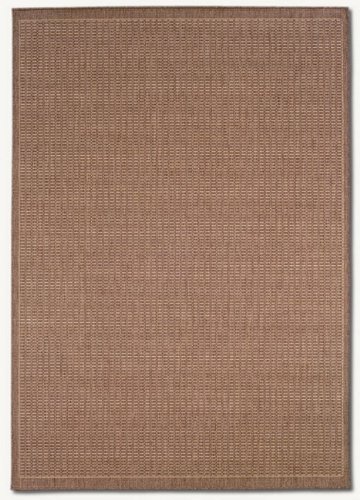 2'3" x 11'9" Saddle Stitch Cocoa Natural Indoor/Outdoor Runner Area Rug