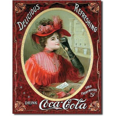 Coke Victorian Red Dress Tin Sign