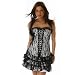 Corsagenkleid, Minikleid, Moulin Rouge, Schwarz - Weiß Gr. 34-36, 38-40