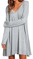V-neck Turtleneck Winter Long Sleeves Cotton  Shirt  Dress