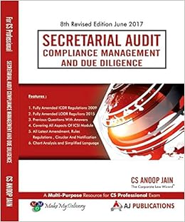 Secretarial Audit Compliance Management and Due Diligence for CS Professional June 2017 