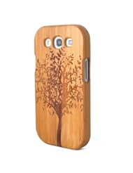 SunSmart(TM) Unique Handmade Natural Wood Wooden Hard bamboo Case Cover for Samsung Galaxy S3 III i9300 with free screen protector(tree)