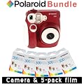 Polaroid PIC-300 Instant Camera in RED + 5 PACK OF PRINT PAPER