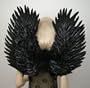 Duo Use Black Swan Birds Raven Crow Costume Fallen Angel Gothic Fairy Feather Wings, Pointing up or Down. Adult Size. Unisex.