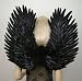 Duo Use Black Swan Birds Raven Crow Costume Fallen Angel Gothic Fairy Feather Wings, Pointing up or Down. Adult Size. Unisex.
