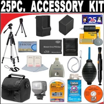 25 PC ULTIMATE SUPER SAVINGS DELUXE DB ROTH ACCESSORY KIT For The Sony HDR-SR1, DCR-TRV330, TRV340, TRV350, TRV460, TRV530, TRV730, TRV740 Memory Stick Camcorders