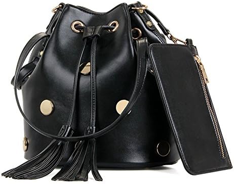 Niktest Women's Fashion Drawstring Large Capacity Chain Bucket Cross Shoulder Bag