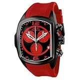 Invicta Men's 6728 Lupah Collection Chronograph Black Ion-Plated Red Rubber Watch