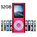 G.G.Martinsen 32GB MP3/MP4 Player with Multi-lingual OS, Mini USB Port, Voice Recorder, Media Player and E-book reader (Pink)