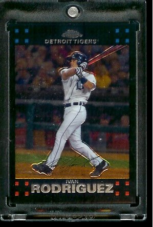 2007 Topps Chrome #34 Ivan Rodriguez Detroit Tigers Baseball Card - Mint Condition - Shipped In Protective Display Case !
