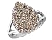 Chocolate Diamond Drop Ring 1 Carat (ctw) in 14K White Gold