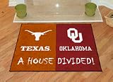 Texas Longhorns and Oklahoma Sooners 34 x 44.5 House Divided Mat