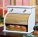 White Wooden Roll Top Bread Box With Drawer by Collections Etc