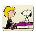Large Mousepad of Art Deco Snoopy with Schroeder (Charlie Brown, Peanuts, Halloween, Charles Schultz)