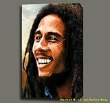 LEGEND BOB MARLEY CANVAS MIXED MEDIA PAINTING MOUNTED W GALLERY WRAP STYLE FRAMING 18X29X1.5