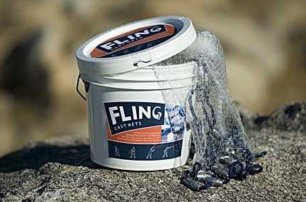 Fling Cast Net (Clear/Blue, 5-Feet Radius / 1/4-Inch Mesh)