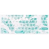 Case Star &reg; Feather Series High Quality Silicone Keyboard Cover Skin for MacBook 13-Inch Unibody / Macbook Pro 13, 15, 17-Inch and Apple Wireless Keyboard (White with Aqua Blue Feather)